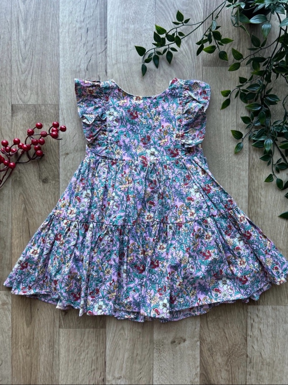 Popatu Floral Tiered Ruffle Dress
